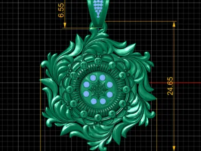 floral pendant 3D print model