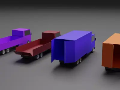 Low Poly Trucks Free low-poly 3D model