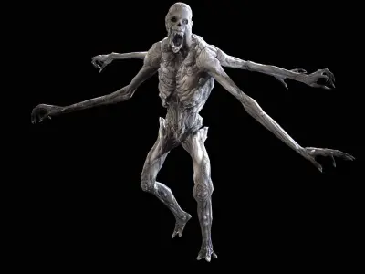 Necromutant4 humanoid creature Low-poly 3D model