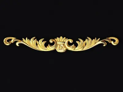 Central decor ornament for furniture 3D model 743