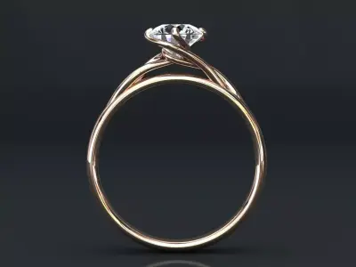 Engagement Ring Diamond Free 3D print model