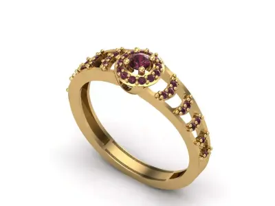 Womens Rings With Stone Ring Ready STL 3DM Models Rings women 3D print model