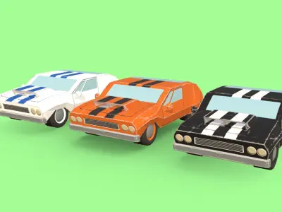 Muscle Car - Stylized Race Car Pack Low-poly 3D model
