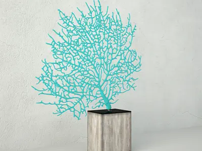 Teal Exotic Sea Fan 3D model