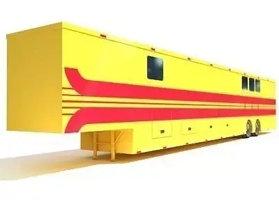 Yellow Red Striped Trailer 03 3D model