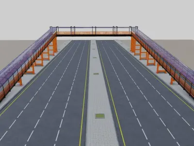 Steel Pedestrian Bridge Type-32 3D model