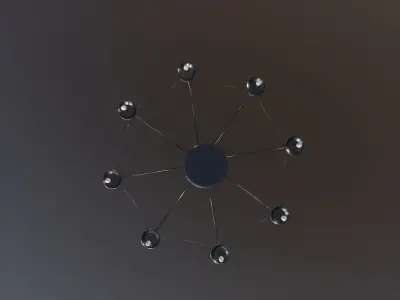 Chandelier Game Ready with six candles Low-poly 3D model