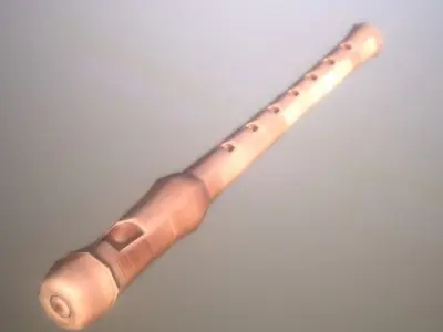Flute PBR Low and High poly 3x texture sets Low-poly 3D model