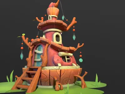Fantasy House Low-poly 3D model