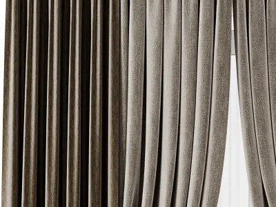 Classic Curtains And Silk Curtain 002 3D model