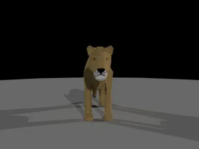 Lion Low Poly Cartoon Model Low-poly 3D model