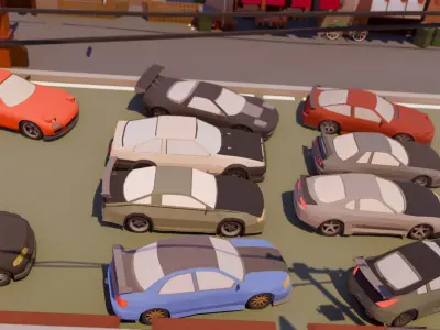 Low Poly racing cars Low-poly 3D model