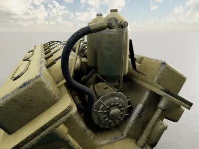 Ship Engine 7d12 Free low-poly 3D model