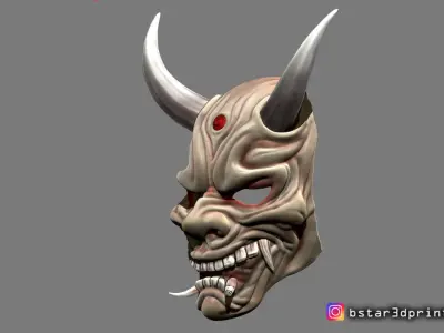 Hannya Mask -Satan Mask - Demon Mask for cosplay 3D print model