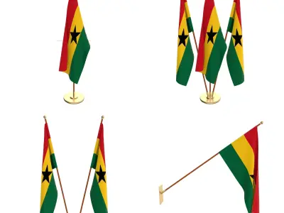 Ghana Flag Pack 3D model