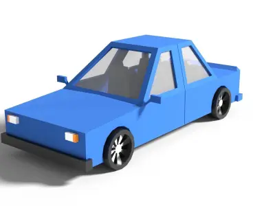 Low Poly Sedan Car Low-poly 3D model