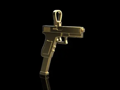 Pistol gun pendant 3D print model