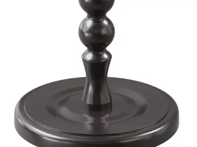 Retro Solid Wood Side Table 3D model