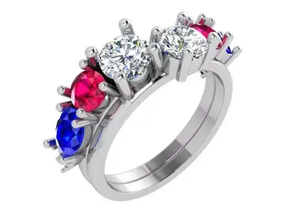 Round Cut Ring With Band 3481 3D print model