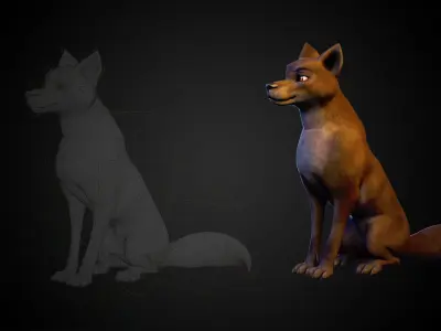 Wolf Prime - Rigged Cartoon-Realistic 3D Model Pack for Blender Low-poly 3D model
