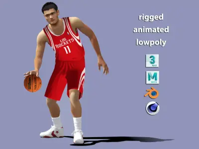 3D Rigged Yao Ming NBA Low-poly 3D model