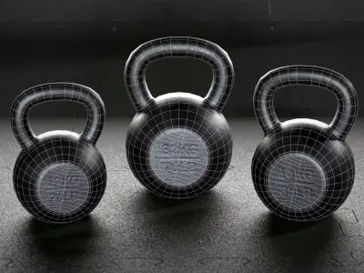 Kettlebell three kettlebells 3D model