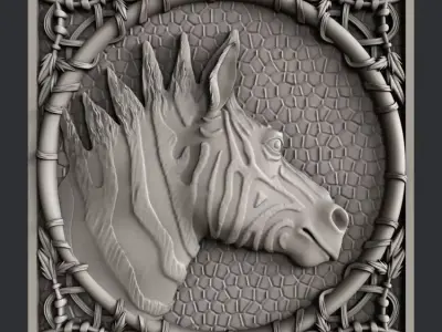 3d STL models for CNC zebra 3D model