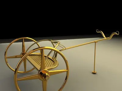 Chariot gold wheelbarrow - gold wheelbarrow 3D model