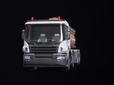 Fuel Truck Gameready PBR Low-poly 3D model