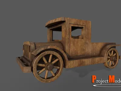 Wooden Toy-Version001 Free low-poly 3D model