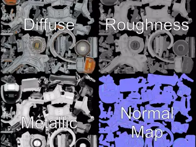 Futuristic Energy Core Model Pack Low-poly 3D model