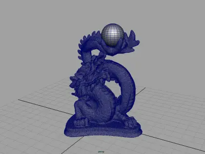 Chinese dragon statue Low-poly 3D model