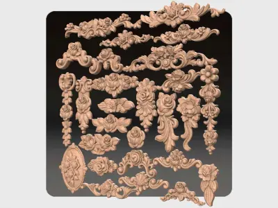 Carved decor for cnc 40 3D model