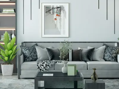 Chinese New living room style 3D model