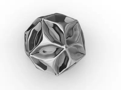 Faceted Decoration Ball and Vase 3D print model
