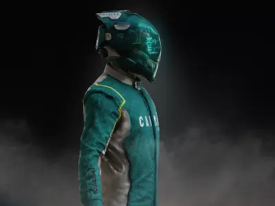 Sci Fi Racing Pilot Low-poly 3D model