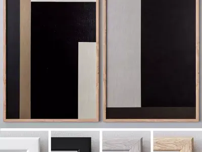 Set of large wall paintings 554 3D model