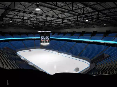 Ice Hockey Stadium Low-poly 3D model