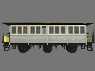 Old train passengers car 3D model
