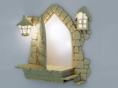 MEDIEVAL DOOR - LIGHT 3D print model