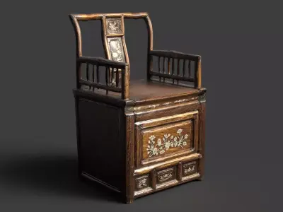 Chinese ancient chair   Low-poly 3D model purchase