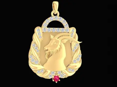 Luxury Capricorn Zodiac Pendant Jewelry 2257 3D print model