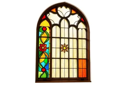 Elegant Stained Glass Window model pack Low-poly 3D model