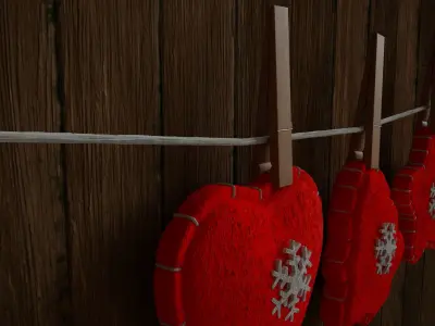 New Year felt decoration 3D model