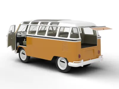 Volkswagen T1 Samba Bus 1950 HQ 3d model 3D model