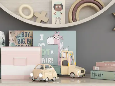 toys and furniture for kids Low-poly 3D model