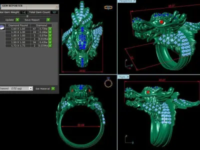 RING DRAGON print model 3dm 3D model