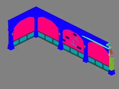 Game Palace - Earth Palace Wall 02 3D model