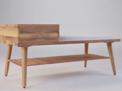 Sofa Stool With Shoe Rack 80x40x38 3D model
