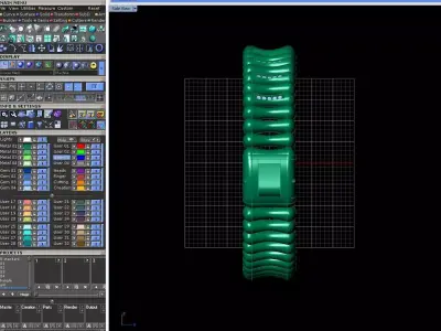 Modern Stone-Set Flexible Gold Bracelet 3D Model 3D print model